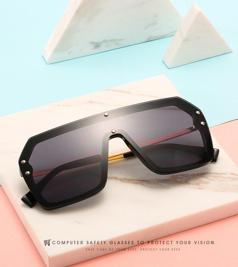 Brand Designer Square New Oversized One Piece Sunglasses For Men And Women-Unique and Classy