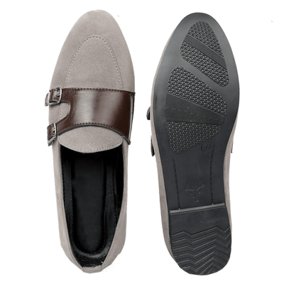 Fashionable Double Monk Suede Material Slip On Shoes For Men's-Unique and Classy