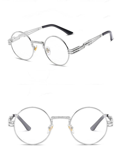 2021 Retro Round Anti Blue Light Steampunk High Quality Metal Vintage Brand Eyeglasses Spectacle Frame For Men And Women