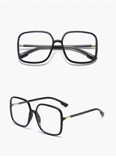 Famous Retro Brand Anti Blue Big Square Acetate Clear Lens Transparent Eyeglasses Spectacle Frame For Men And Women