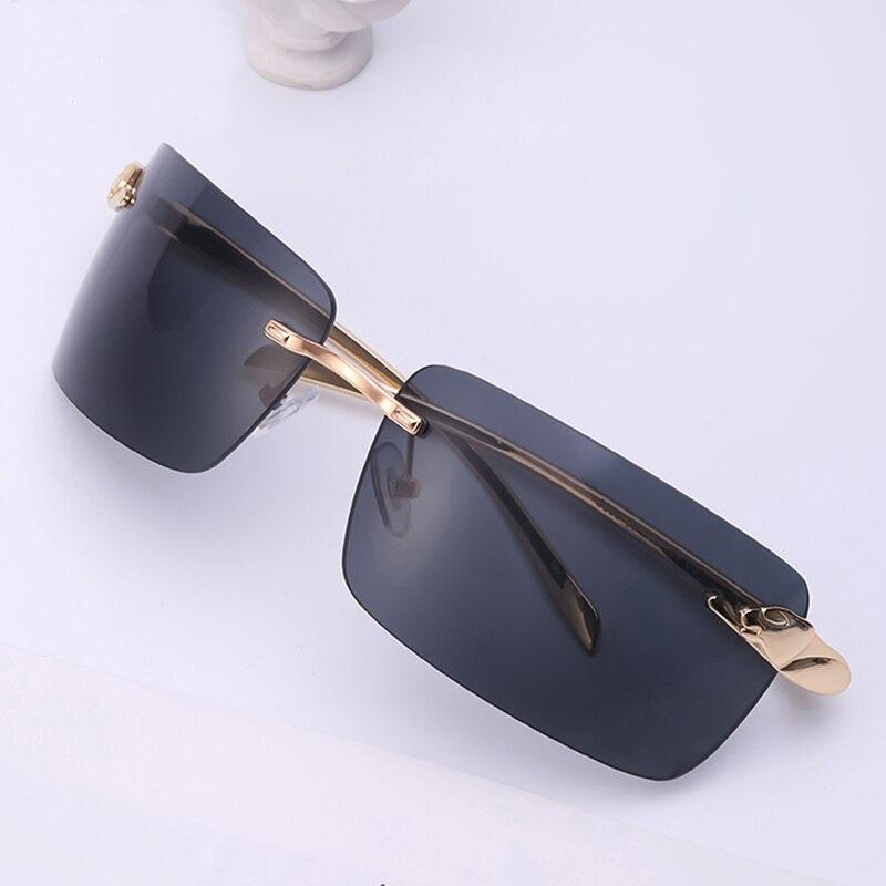 2021 Luxury Vintage Rimless Rectangle Brand Sunglasses For Men And Women-Unique and Classy
