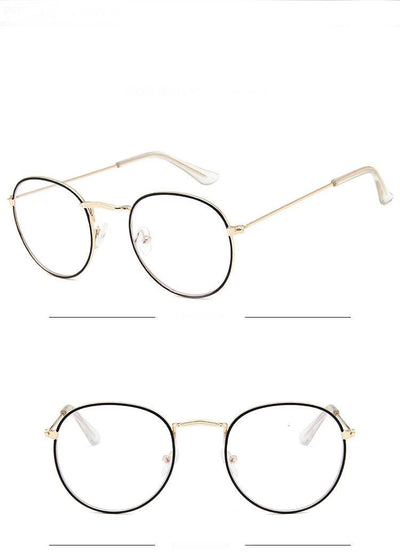 Classic Vintage Retro Designer Anti Blue Rays Brand Transparent Round Eyeglasses Spectacle Frame For Men And Women