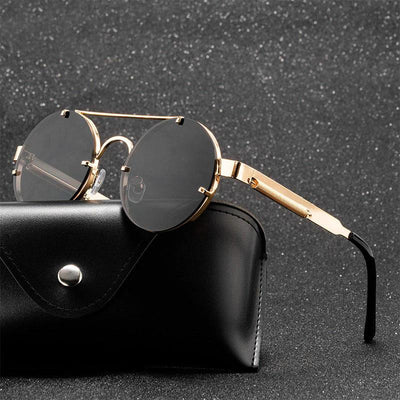 2021 Fashion Round Steampunk Designer Frame Brand Rimless Vintage Classic Sunglasses For Men And Women-Unique and Classy