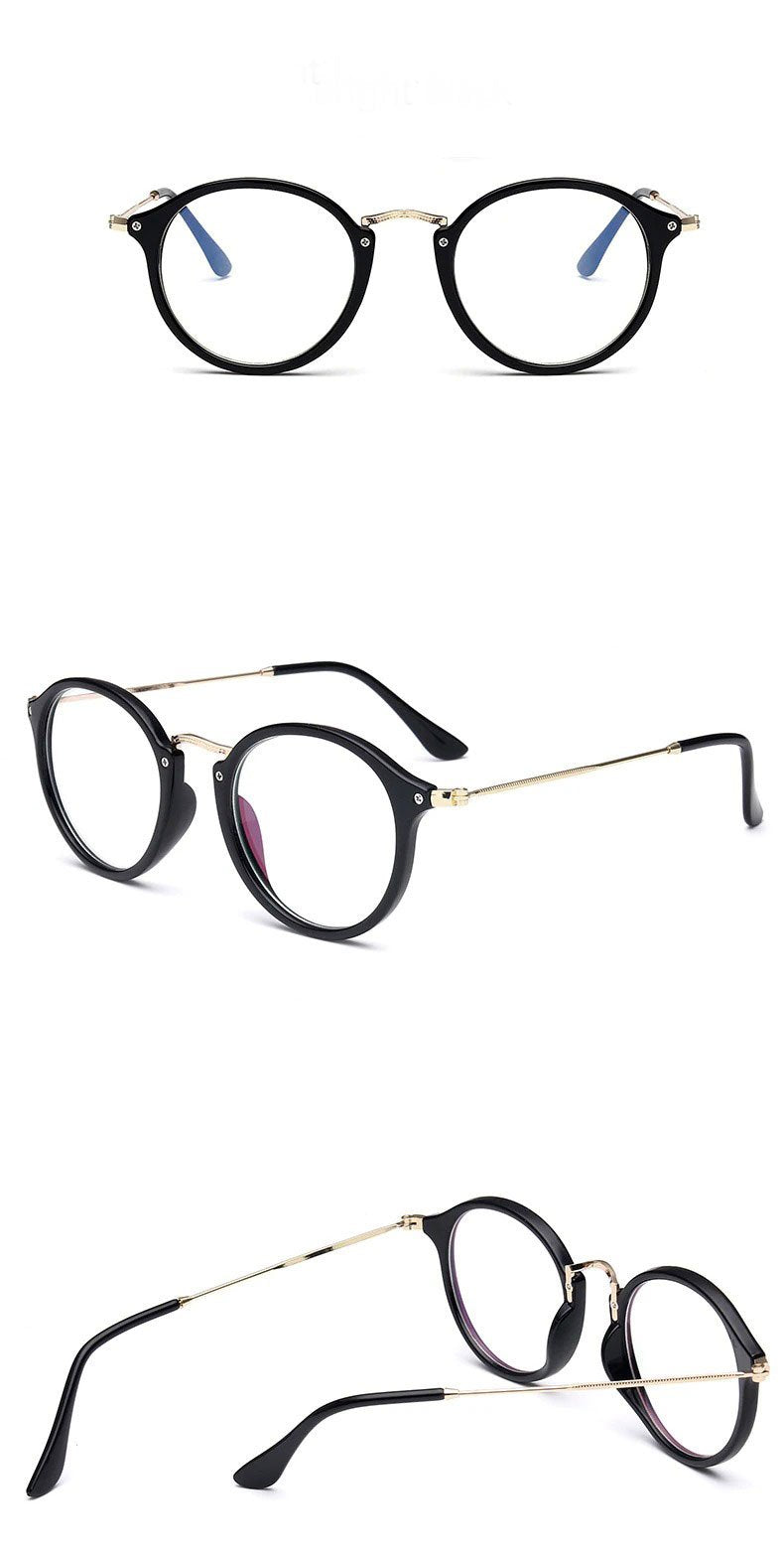 Blue Block Clear Lens Round Eyeglasses For Men And Women-Unique and Classy