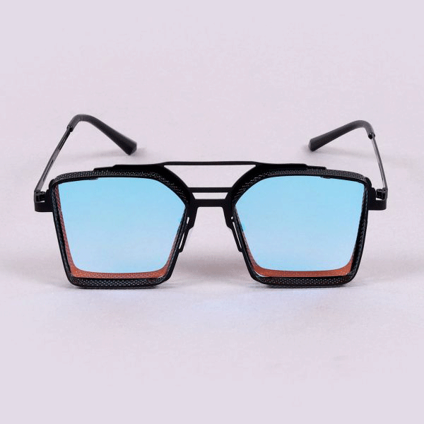 Retro Classic Aqua Blue Square Steampunk Sunglasses For Unisex-Unique and Classy