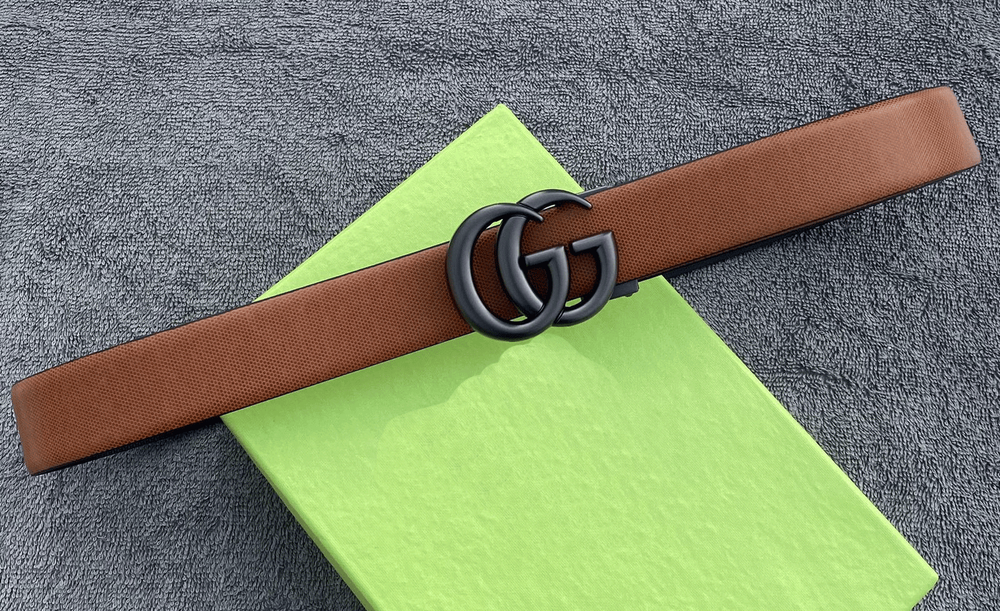 Trendy Double G Pattern Leather Strap Belt For Men's-Unique and Classy