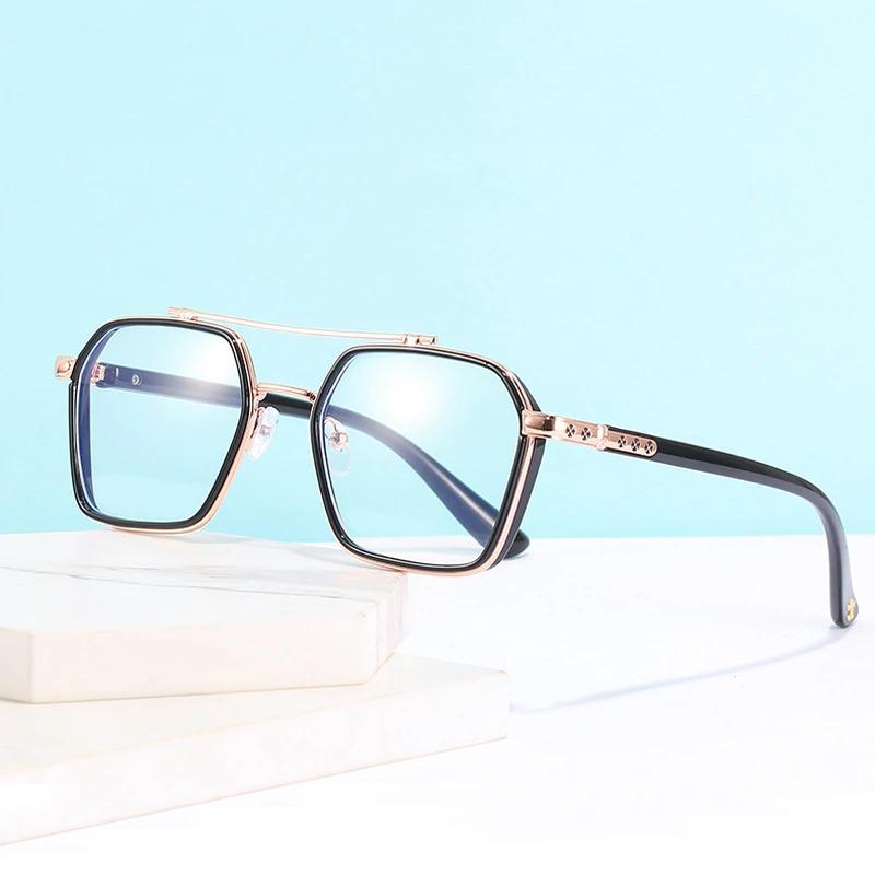 2020 Anti Blue Light Oversized Fashion Luxury Square Big Eyeglasses Spectacle Frame For Men And Women