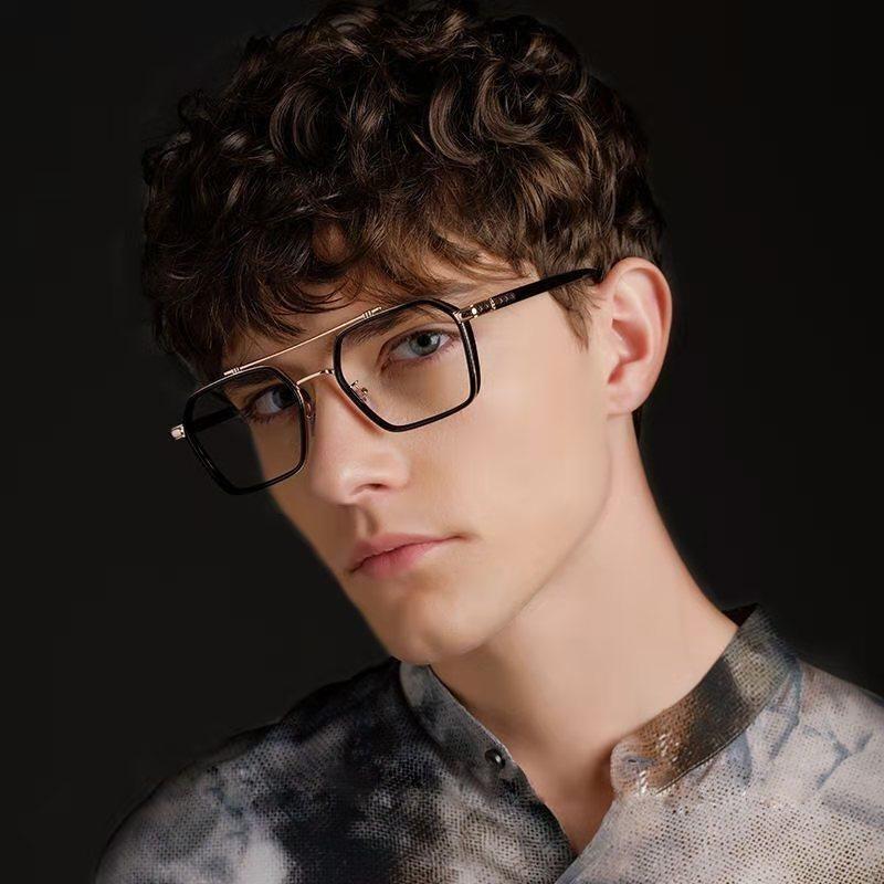 2020 Anti Blue Light Oversized Fashion Luxury Square Big Eyeglasses Spectacle Frame For Men And Women