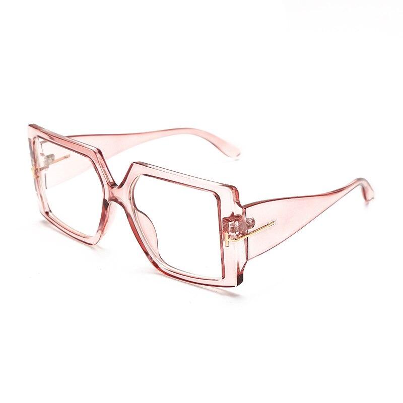 Classic Vintage Brand Retro Fashion Anti Blue Light UV400 Gradient Oversized Square Clear Lens Eyeglasses Spectacle Frame For Men And Women