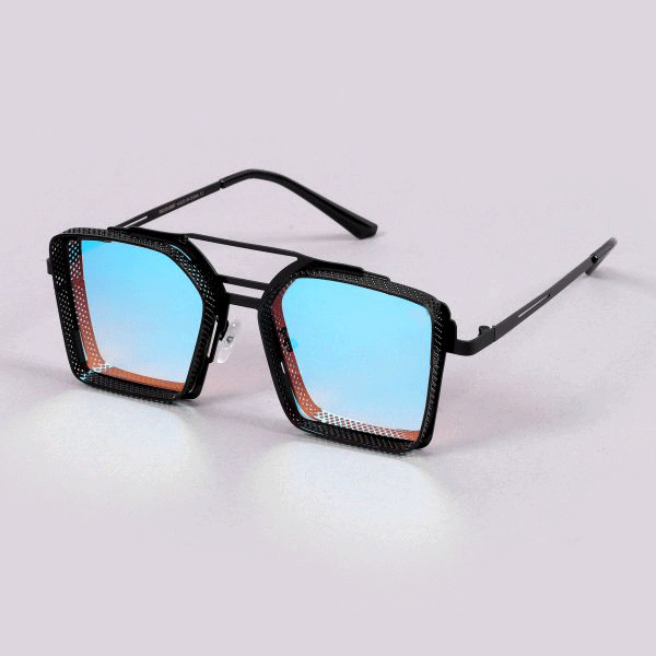 Retro Classic Aqua Blue Square Steampunk Sunglasses For Unisex-Unique and Classy