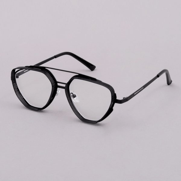Stylish Metal Frame Black-Clear Lens Cat eye Sunglasses For Unisex-Unique and Classy