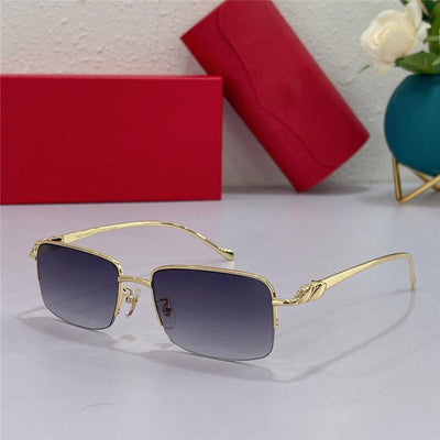Classic Golden Square Metal Frame UV400 Lens Anti-Ultraviolet Sunglasses-Unique and Classy