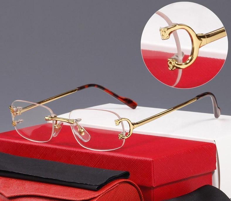 Metal Gold Rimless Square Spectacles Frame For Men And Women-Unique and Classy