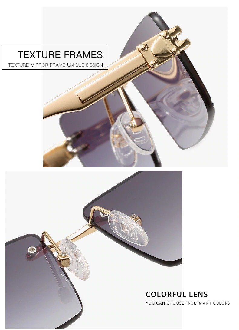 Trending Rectangle Black Blue Shades Brand Designer Fashion Small Square Sunglasses For Female Male -Unique and Classy