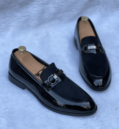 New Arrival Velvet Suede Buckle Patent Moccasins Loafer Shoes For Men's-Unique And Classy