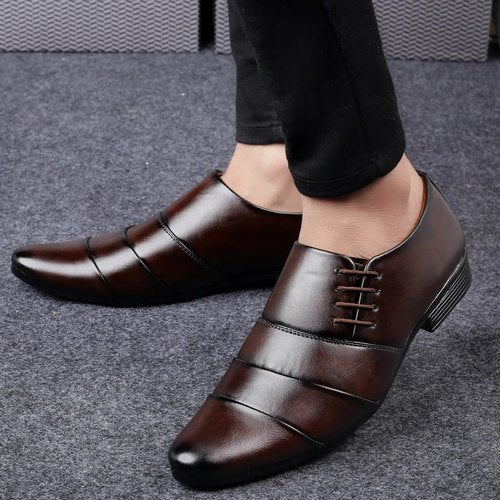 Side Lace-Up Pattern Formal Shoes For Party, Wedding And Office Wear-Unique and Classy