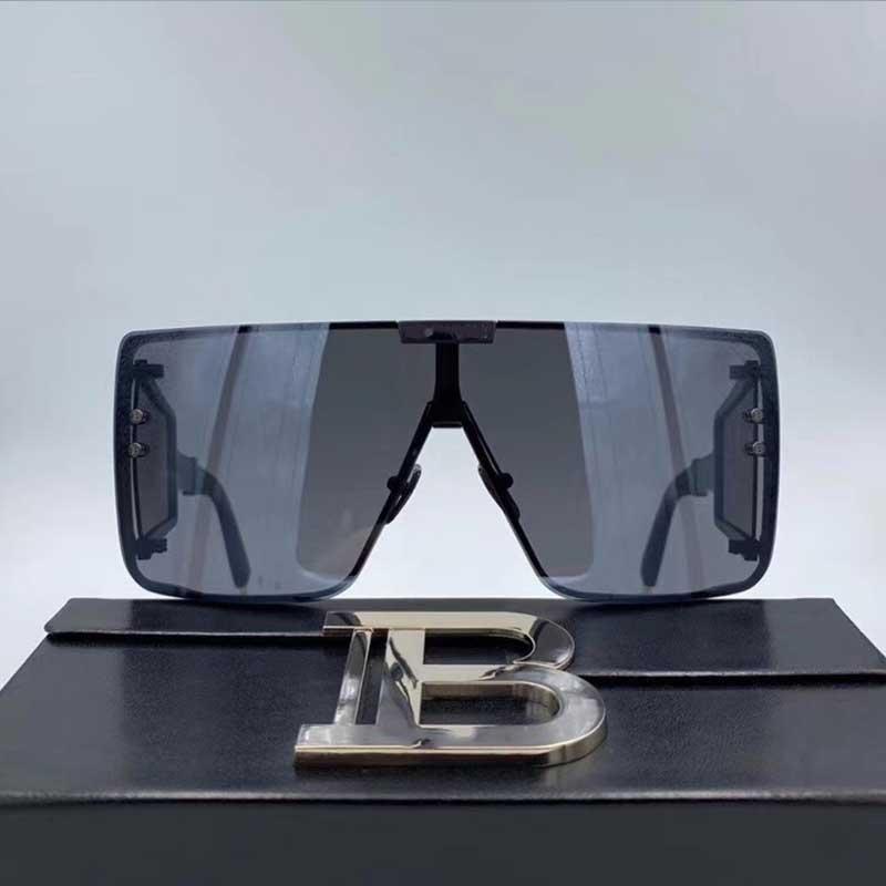 Stylish Square One-Piece Metal Frame Oversized Sunshade Mirror Star Sunglasses For Men And Women-Unique and Classy