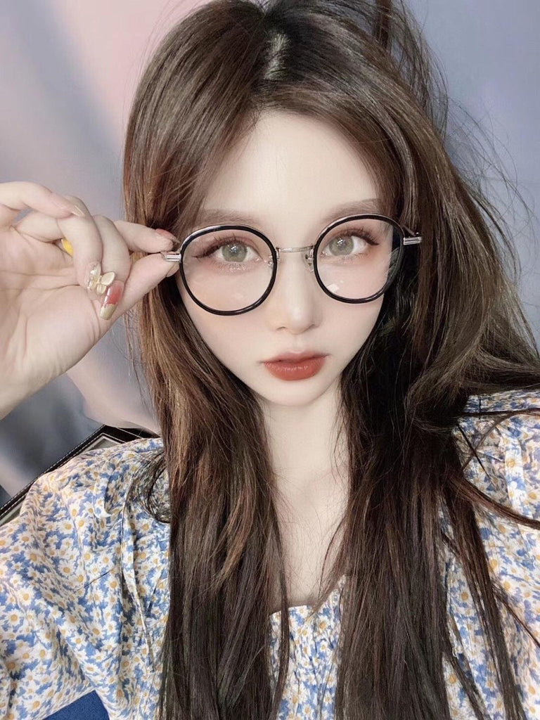 Transparent round glasses hot sale