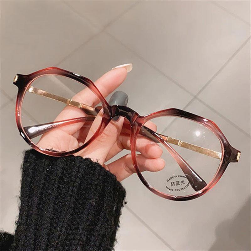 Retro Fashion Blue Light Blocking Anti Radiation UV400 Clear Lens Transparent Round Eyeglasses Spectacle Frame For Men And Women