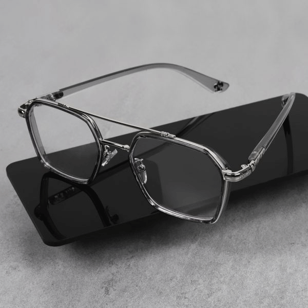 Classic Hexagon Design Silver Sunglasses For Unisex-Unique and Classy